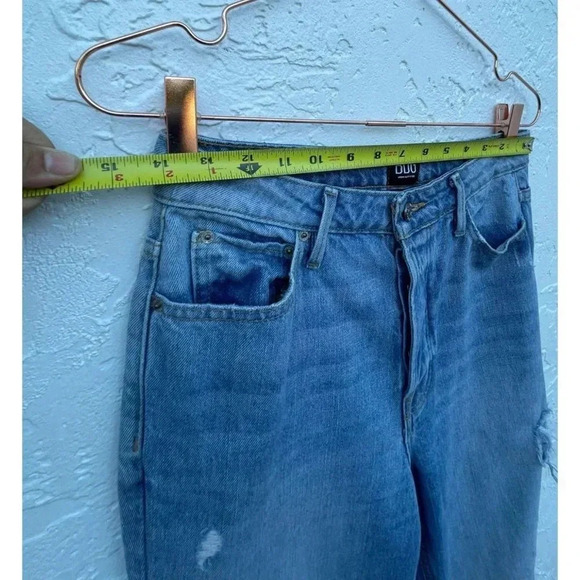 BDG Urban Outfitters Womens Wide Leg Distressed Fringe Denim Jeans Blue Sz 27 - Picture 8 of 14